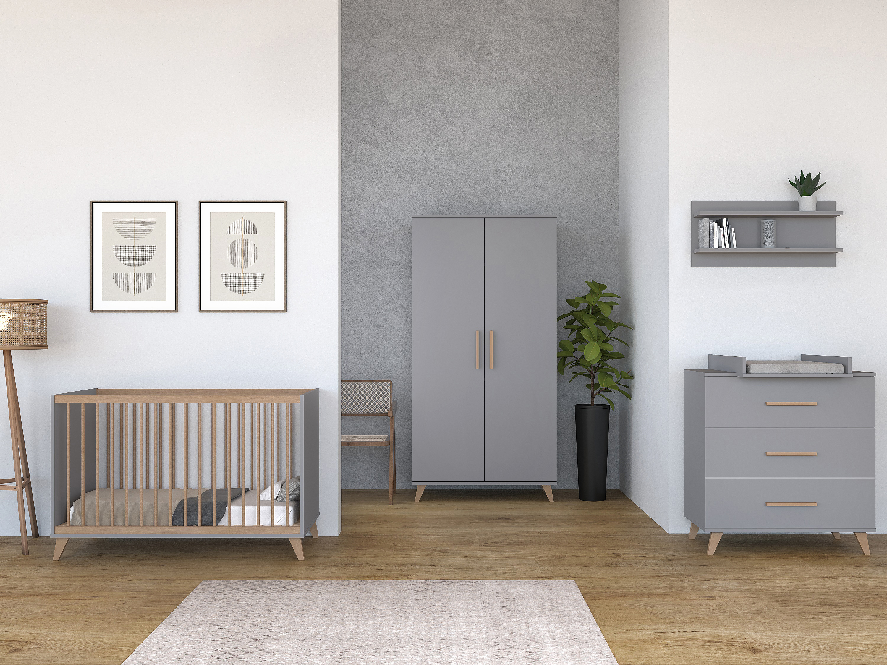 Flip Grey 2 osztású szekrény