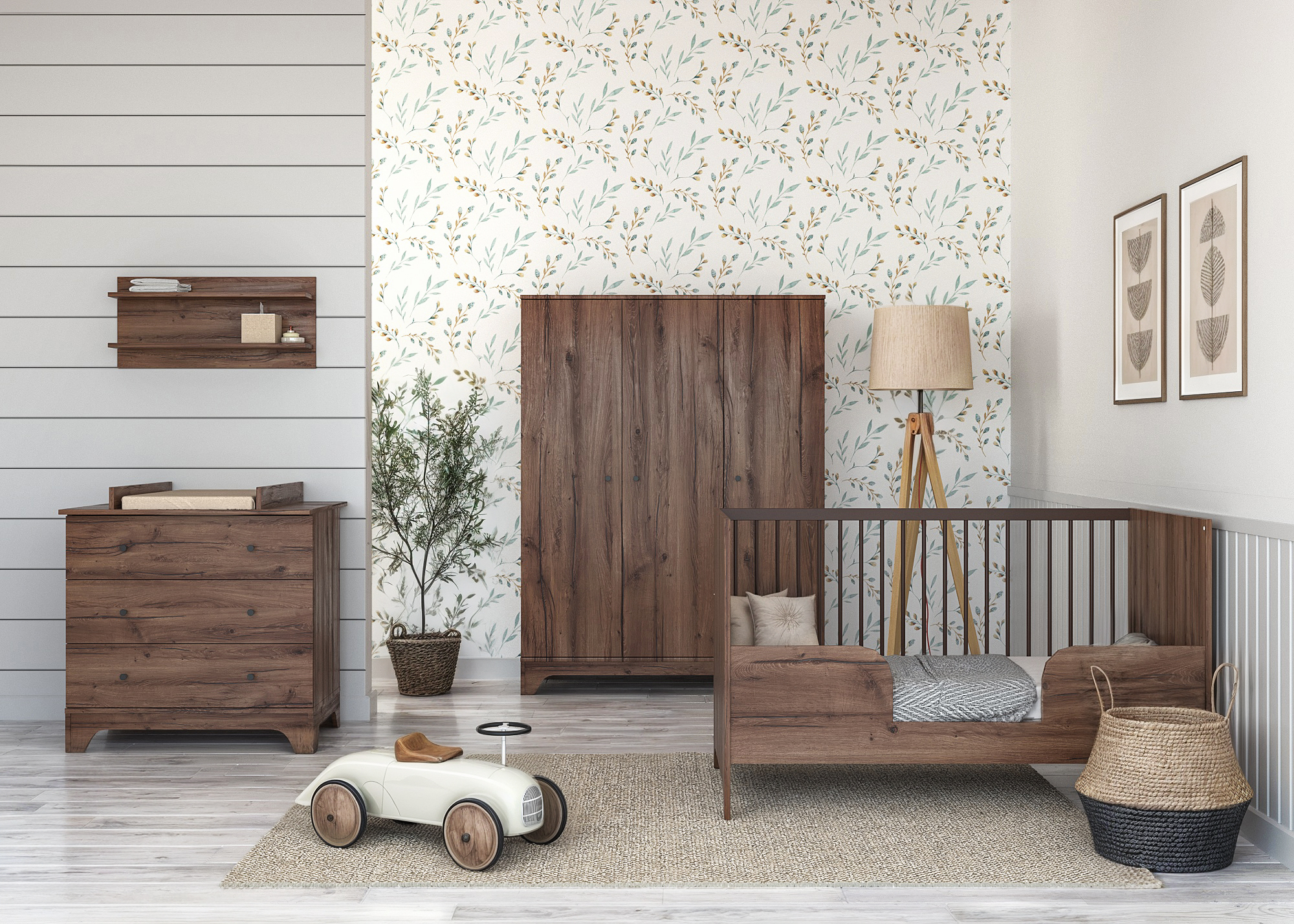 Nest Walnut 120 as babaágy átalakítható 