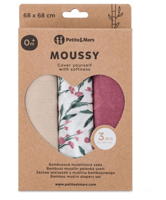 Petit&Mars 3db-os bambusz textil pelenka 